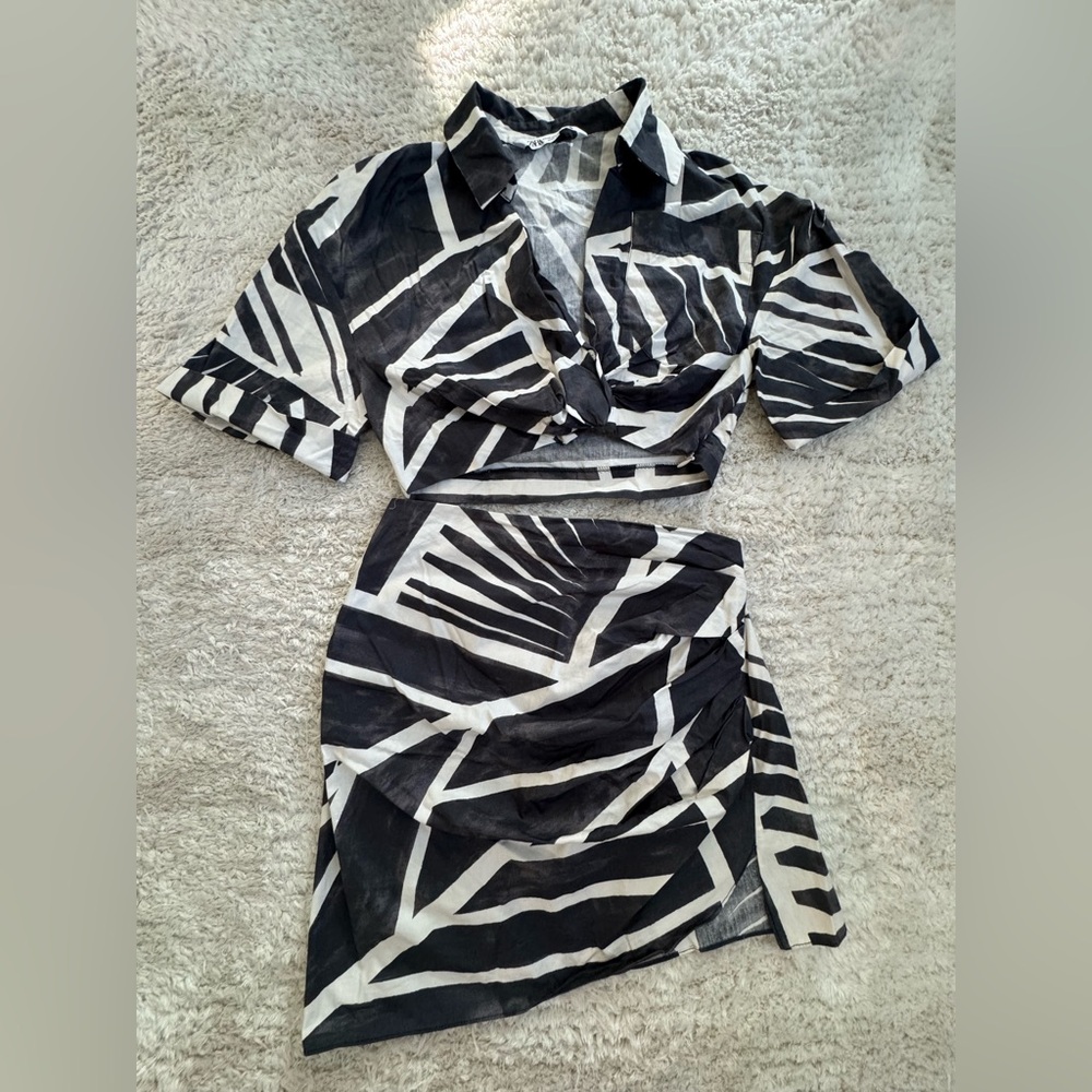 Zara Stylish Zebra Print Women's Matching Set
